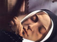 A closeup of the Incorrupt body of St Bernadette